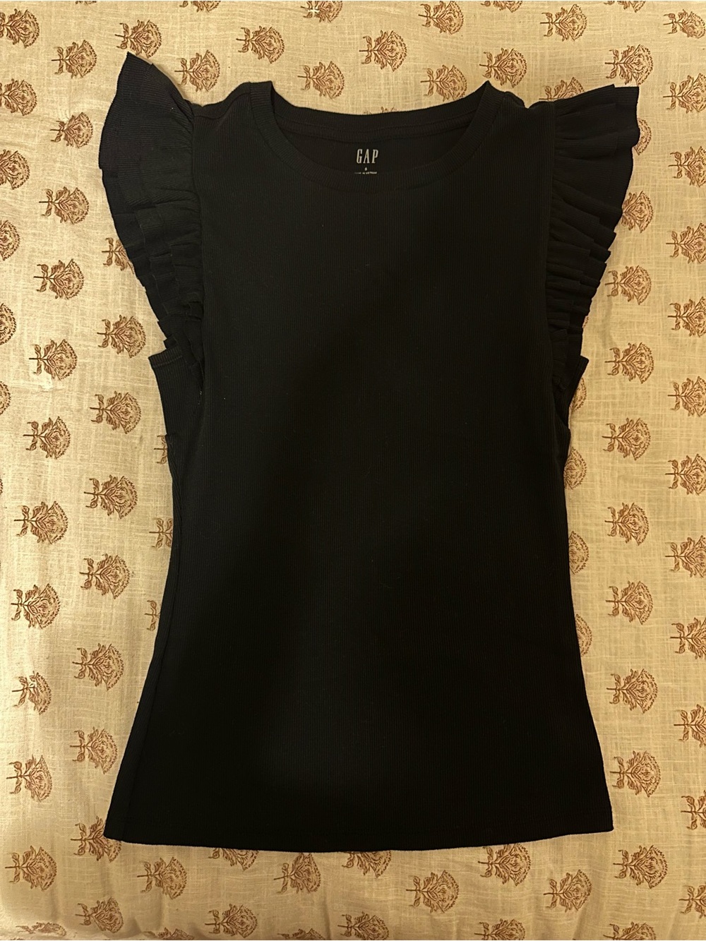 GAP Women's Black Flutter Sleeve Tank Top